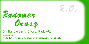radomer orosz business card